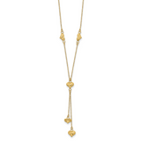 14k Polished Diamond-cut Puffed Hearts 16 inch Lariat Necklace Plus 2 inch Extender SF2522