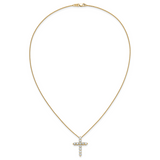 14k White Gold 1/4 carat Diamond Cross Pendant 18 inch Necklace PM1000