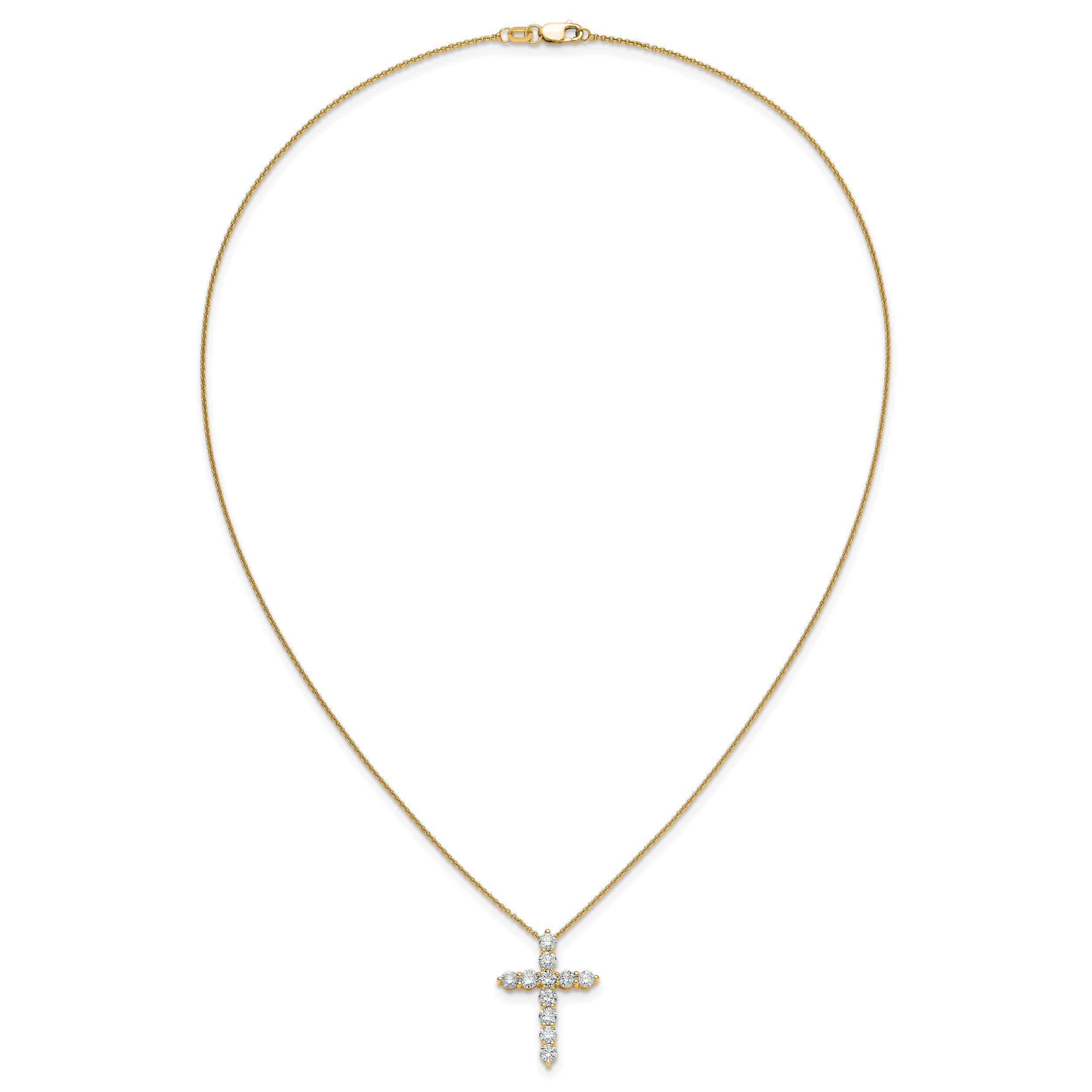 14k White Gold 1/4 carat Diamond Cross Pendant 18 inch Necklace PM1000