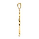 14k Polished Solid Cross Pendant D1541