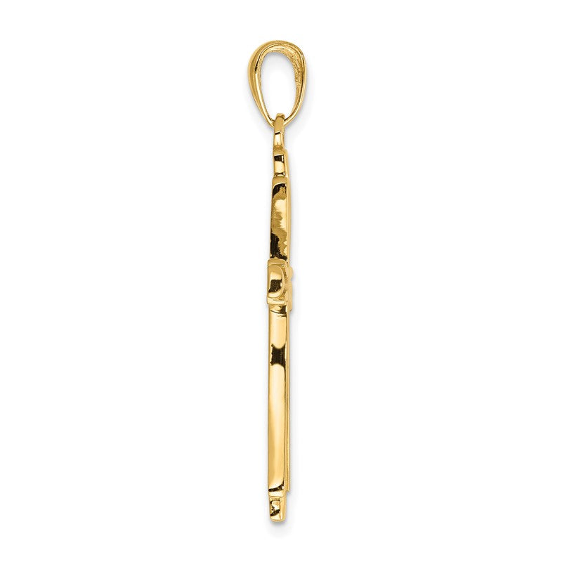 14k Polished Solid Cross Pendant D1541