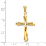 14k Polished Solid Cross Pendant D1541