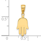 14K Large Solid Hamsa Pendant C4469