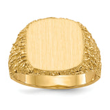 14k 13.5x13.5mm Closed Back Mens Signet Ring RS384
