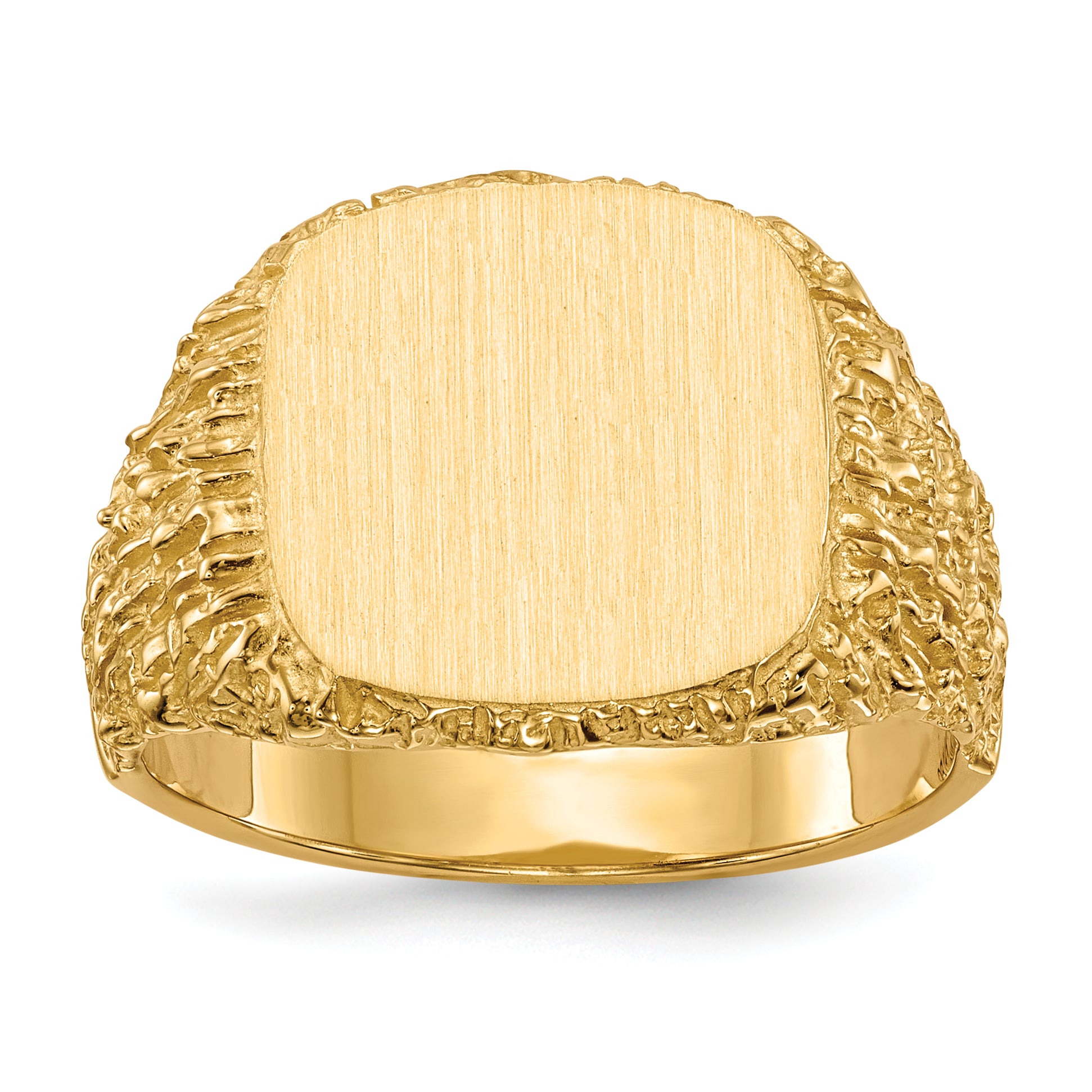 14k 13.5x13.5mm Closed Back Mens Signet Ring RS384