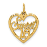 14k SWEET 16 in Heart Charm C1001