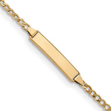 14k Polished Semi-Solid Chain/Solid Plate Cuban Link 20x4.5mm Plate 5.5 inch Baby/Child ID Bracelet DCID132