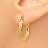14k Polished 2.75mm Twisted Hoop Earrings TC388