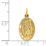 14k Polished Saint Christopher Medal Oval Charm C821