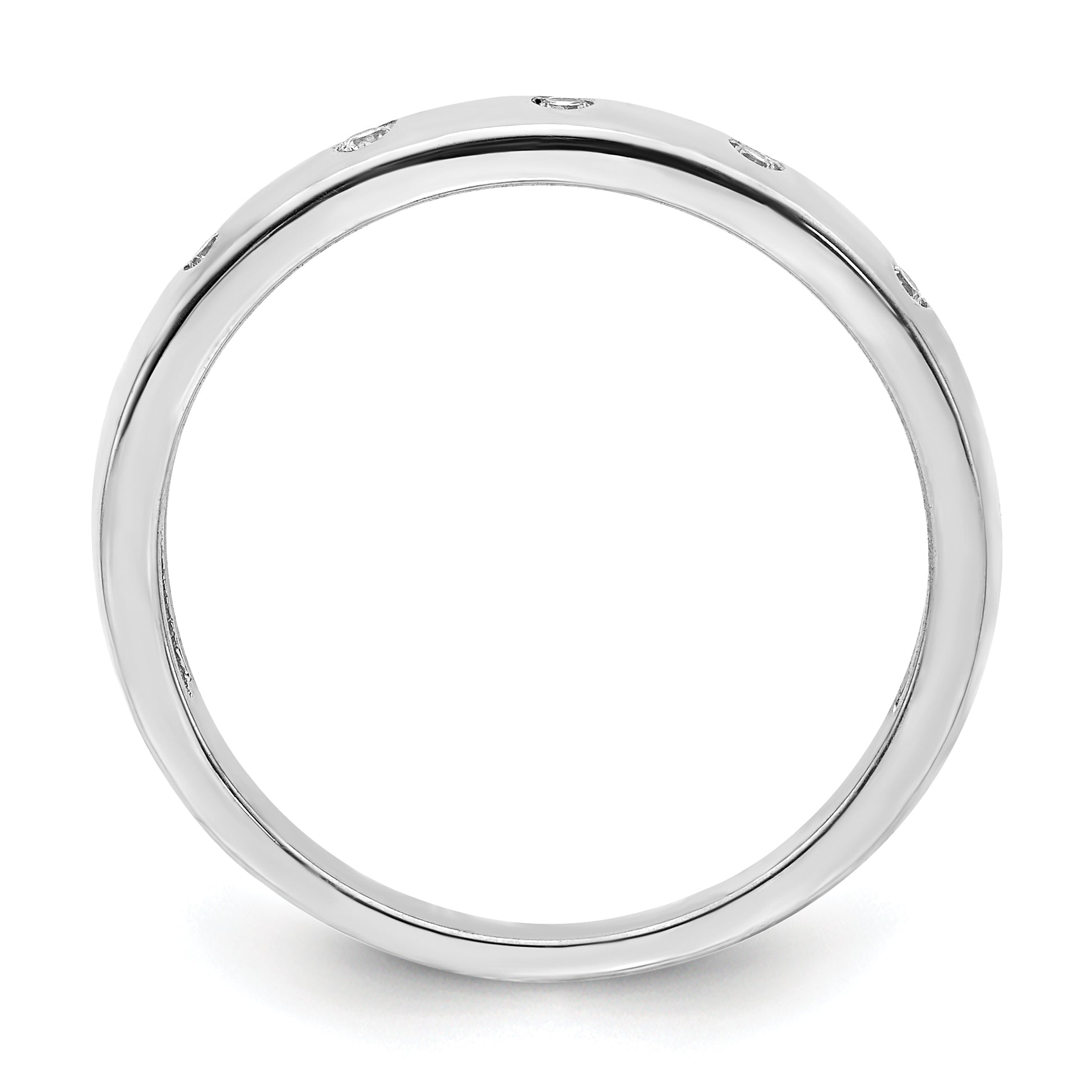 14k White Gold 3mm 5-stone 1/20 carat Diamond Band RM5620