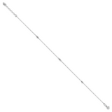 14K White Gold Mirror Beads 3-Station 9 inch Plus 1 inch Extender - Total 10 inch Anklet ANK191
