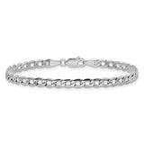14K White Gold 10 inch 3.35mm Semi-Solid Curb with Lobster Clasp Anklet BC103