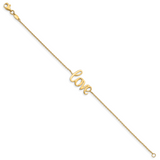 14K Polished LOVE Script 7 inch Bracelet FB1427