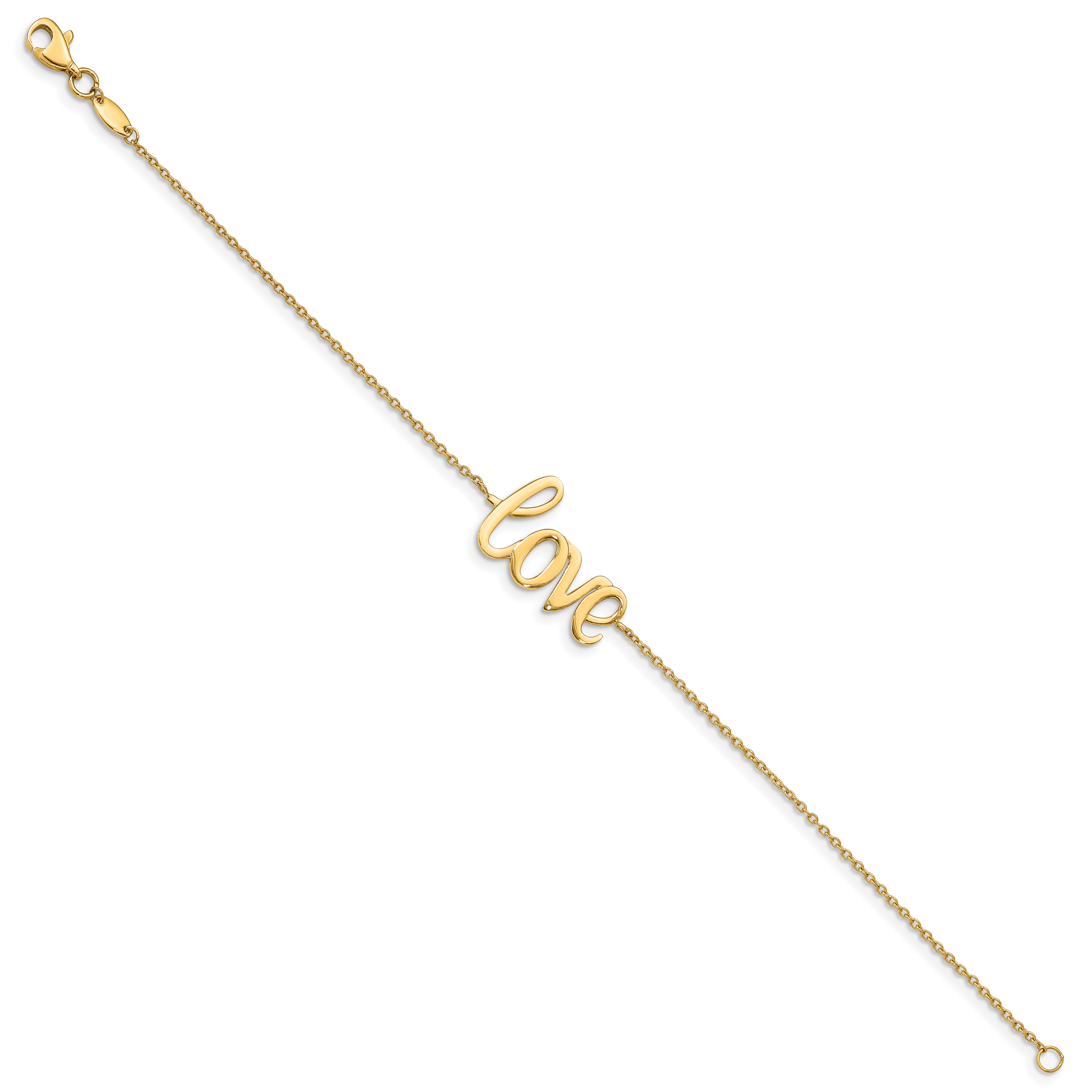 14K Polished LOVE Script 7 inch Bracelet FB1427