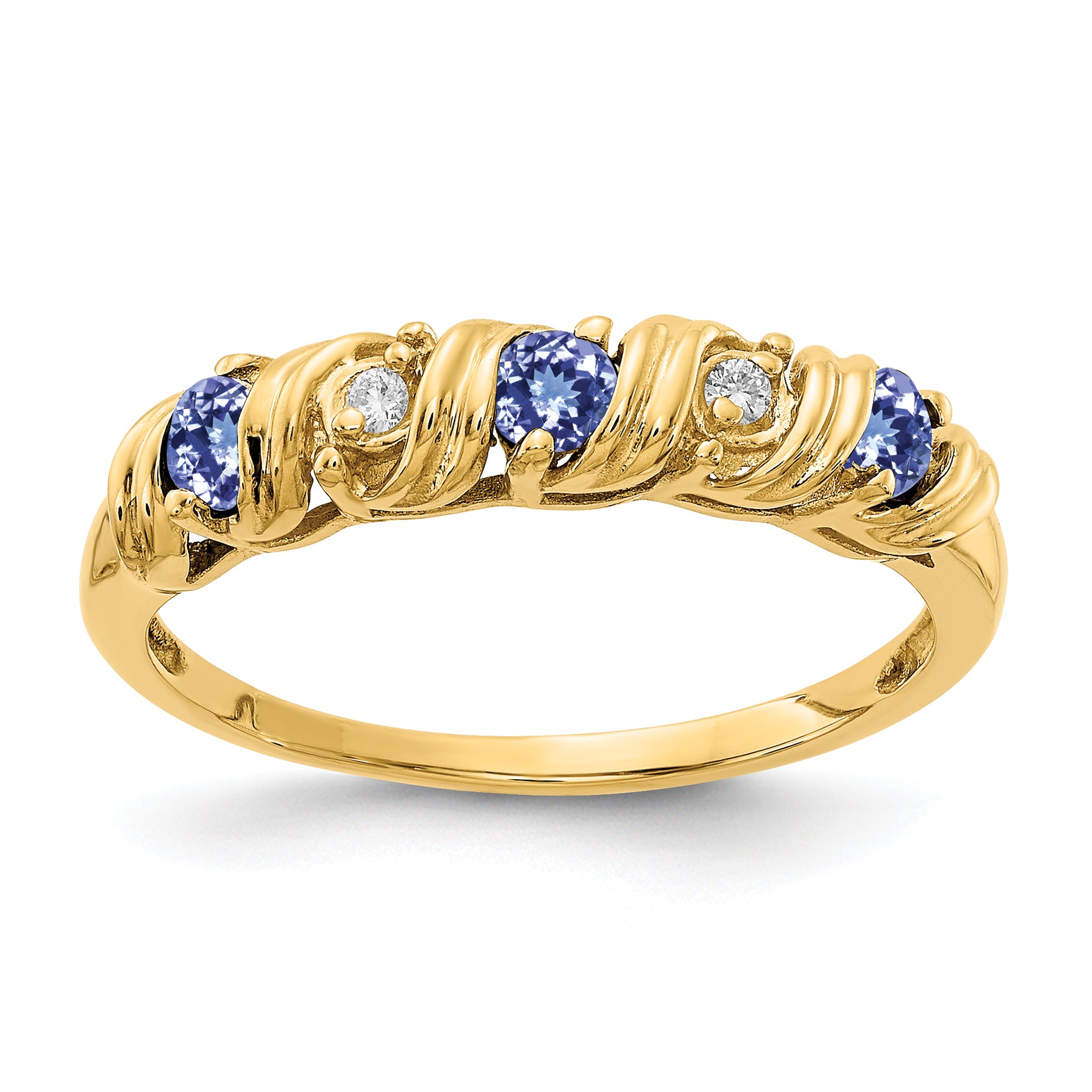 14k 2.75mm Tanzanite A Diamond ring Y4718T/A