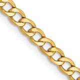 14K 10 inch 2.85mm Semi-Solid Curb with Lobster Clasp Anklet BC192