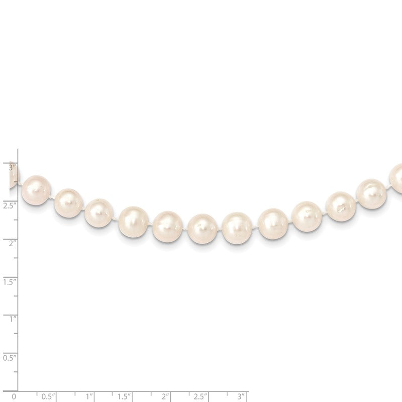 14k 9-10mm White Near-Round Freshwater Cultured Pearl 16 inch Necklace WPN090