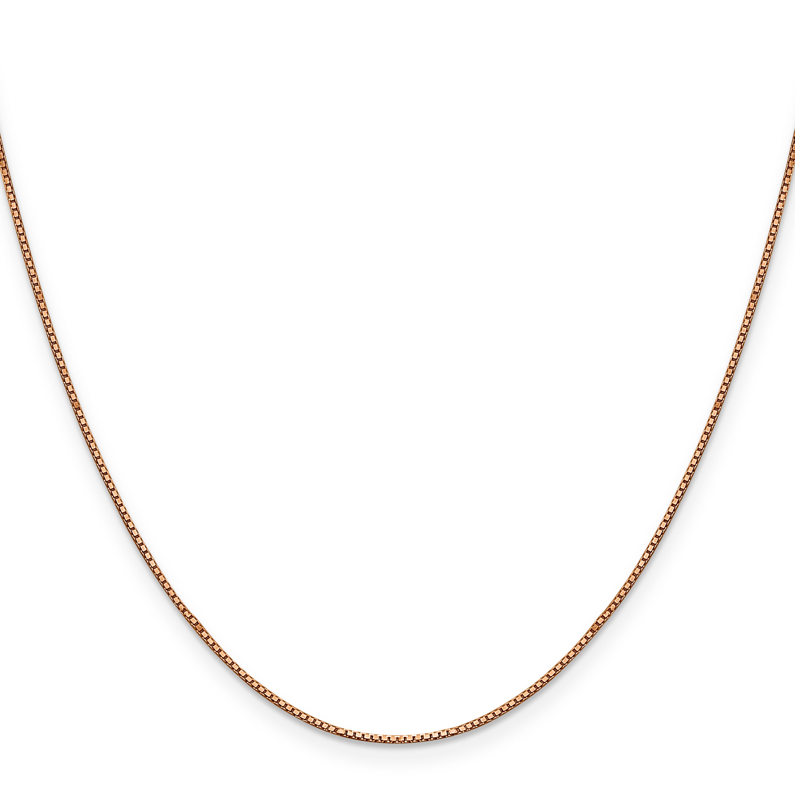 14K Rose Gold 10 inch .9mm Box Link with Lobster Clasp Chain Anklet RSC2