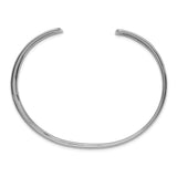 14k White Gold 19mm Hammered Polished Cuff Bangle Bracelet DB564