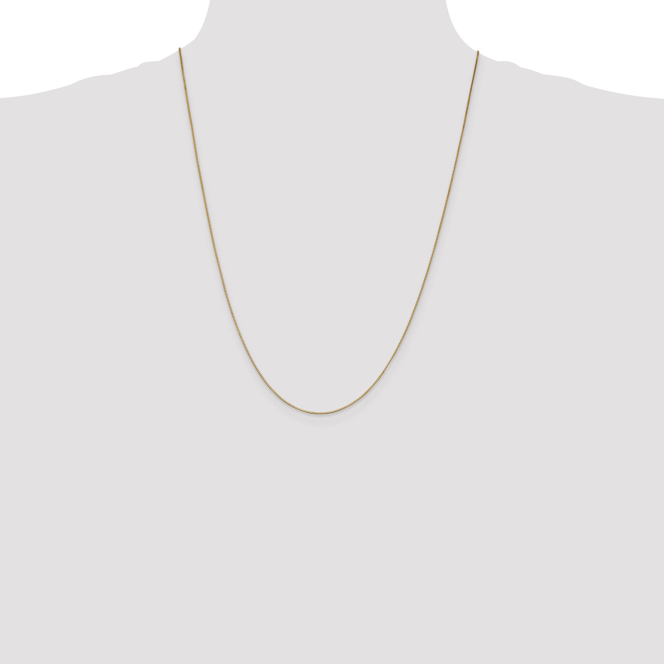 14K 14 inch .7mm Box with Lobster Clasp Chain BOX075