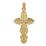 14k Two-tone Diamond-cut Crucifix Pendant C2005