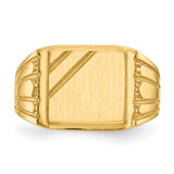 14k 11.5x11.0mm Open Back Mens Signet Ring CH164