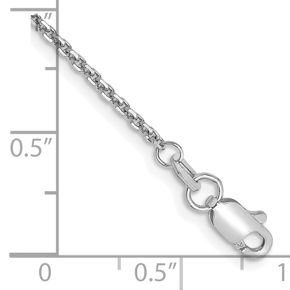 14K White Gold 10 inch 1.45mm Diamond-cut Cable with Lobster Clasp Anklet PEN146