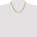 14K 26 inch 6.25mm Flat Figaro with Lobster Clasp Chain FFL160