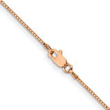 14K Rose Gold 10 inch .9mm Box Link with Lobster Clasp Chain Anklet RSC2