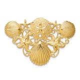 14k Sea Life Diamond-cut Omega Slide D584