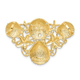 14k Sea Life Diamond-cut Omega Slide D584