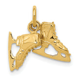 14k 3-D Pair Of Ice Skates Charm A0166