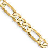14K 26 inch 5.25mm Flat Figaro with Lobster Clasp Chain FFL140