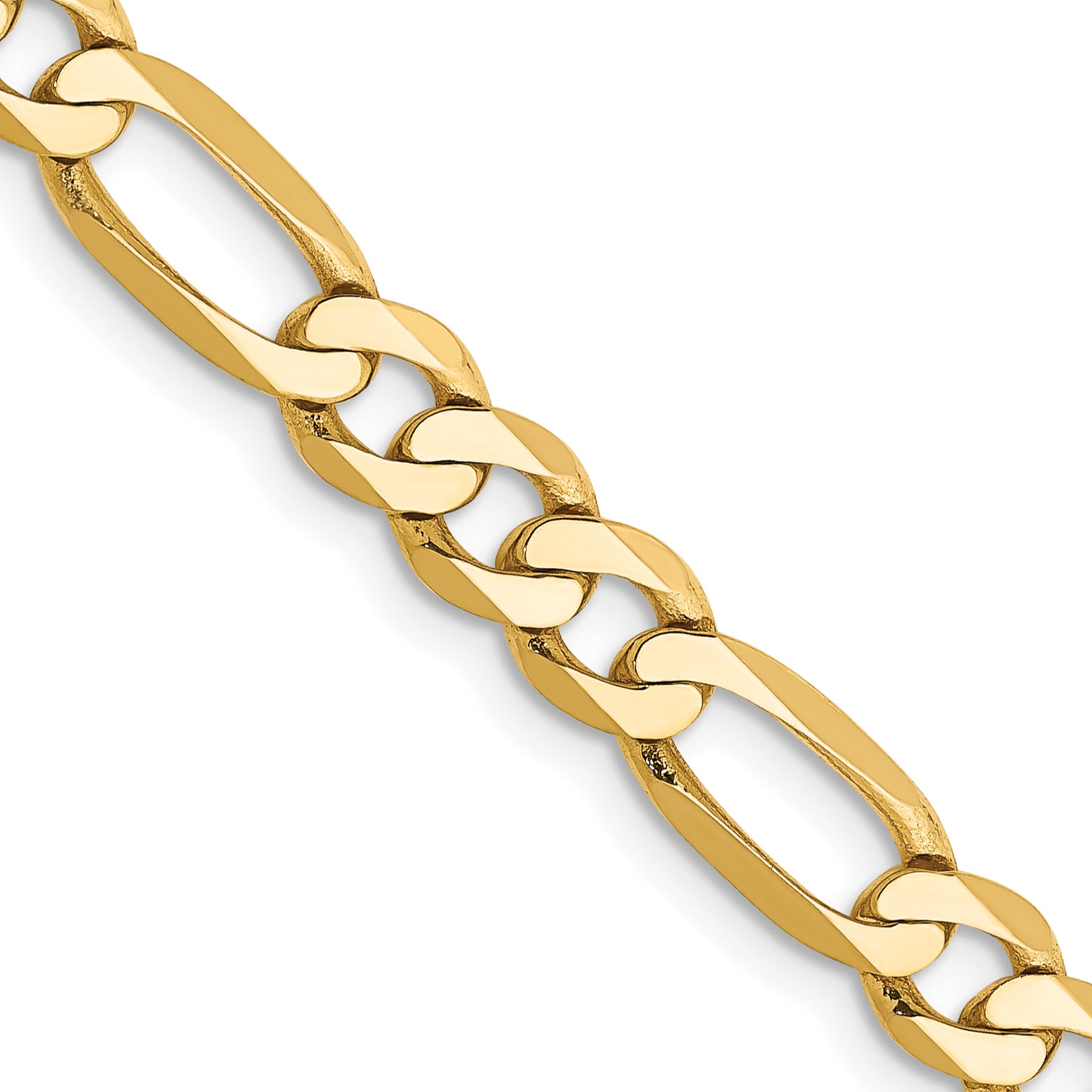 14K 26 inch 5.25mm Flat Figaro with Lobster Clasp Chain FFL140