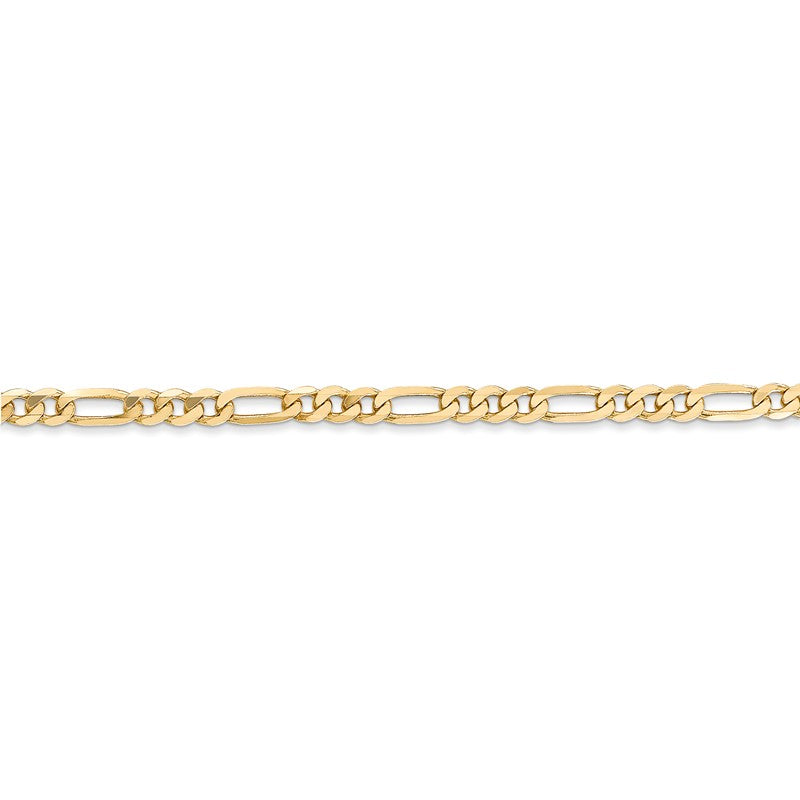 14K 26 inch 3mm Flat Figaro with Lobster Clasp Chain FFL080