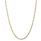 14K 26 inch 3mm Flat Figaro with Lobster Clasp Chain FFL080