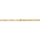 14K 26 inch 3mm Flat Figaro with Lobster Clasp Chain FFL080