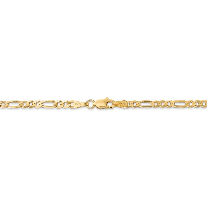 14K 26 inch 3mm Flat Figaro with Lobster Clasp Chain FFL080