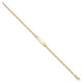 14k Polished Solid Chain/Solid Plate Flat Anchor Link Soft Diamond Shape 19.5x5.2mm Plate 7 inch ID Bracelet LID71C