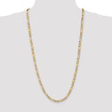 14K 26 inch 5.25mm Flat Figaro with Lobster Clasp Chain FFL140