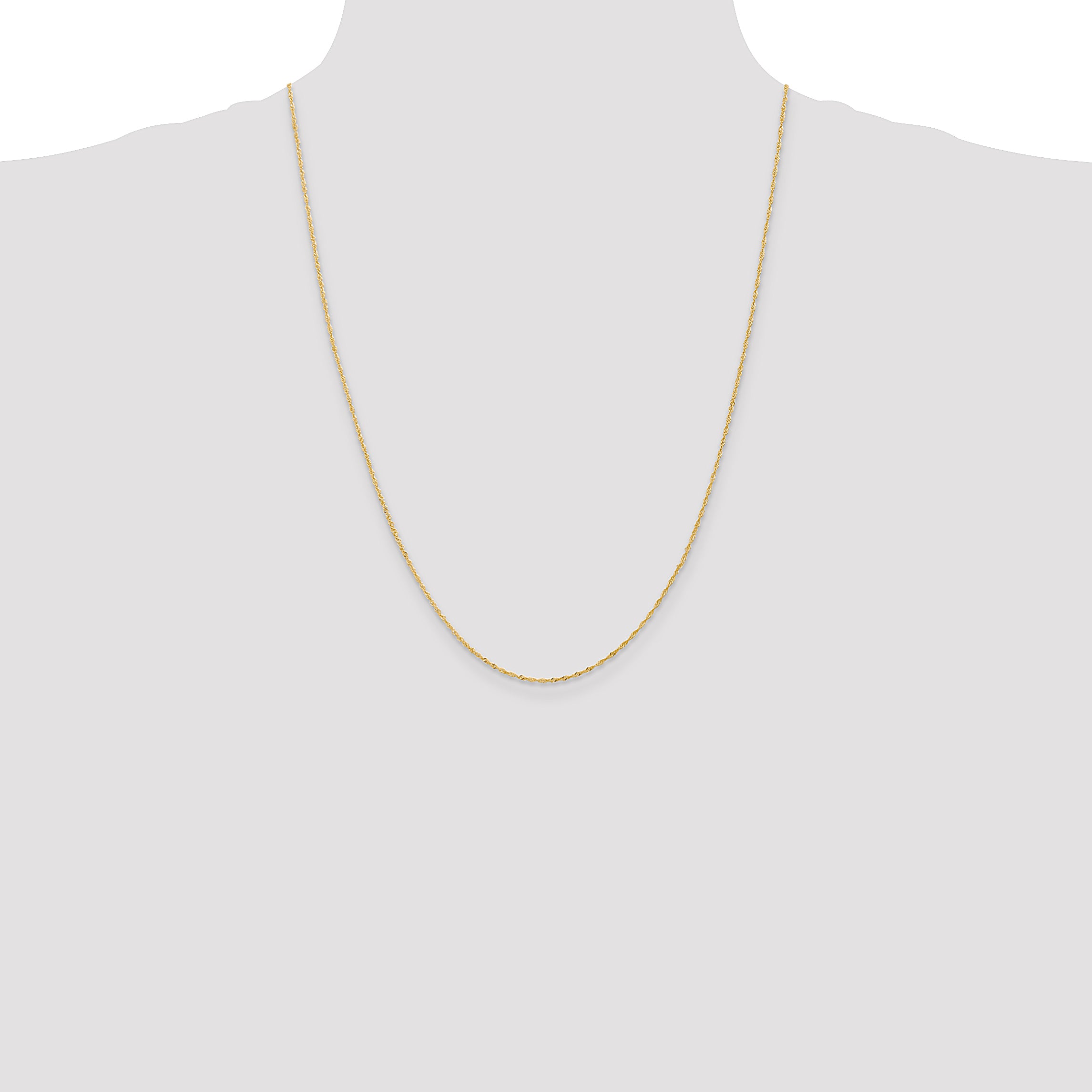 14K 14 inch 1.10mm Singapore with Spring Ring Clasp Chain PEN9