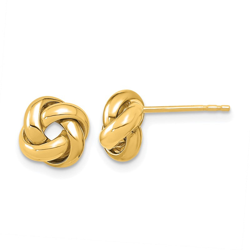 14K 9mm Polished Love Knot Post Earrings TL1056