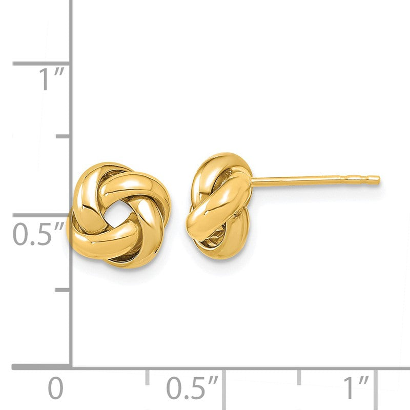 14K 9mm Polished Love Knot Post Earrings TL1056
