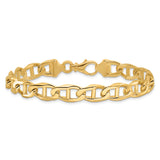 14K 20 inch 9mm Hand Polished Fancy Anchor Link with Fancy Lobster Clasp Chain LK101