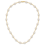 14k 7-8mm White Rice Freshwater Cultured Pearl Beaded 18 inch Necklace XF558
