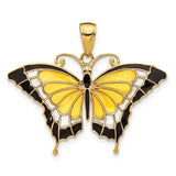 14K Yellow Enameled Butterfly Pendant K4233