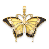 14K Yellow Enameled Butterfly Pendant K4233
