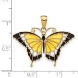 14K Yellow Enameled Butterfly Pendant K4233