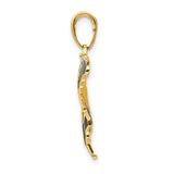 14K Yellow Enameled Butterfly Pendant K4233