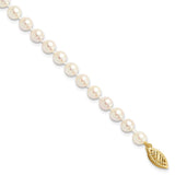 14k 5-6mm White Round Akoya Saltwater Cultured Pearl 16 inch Necklace PL50AA